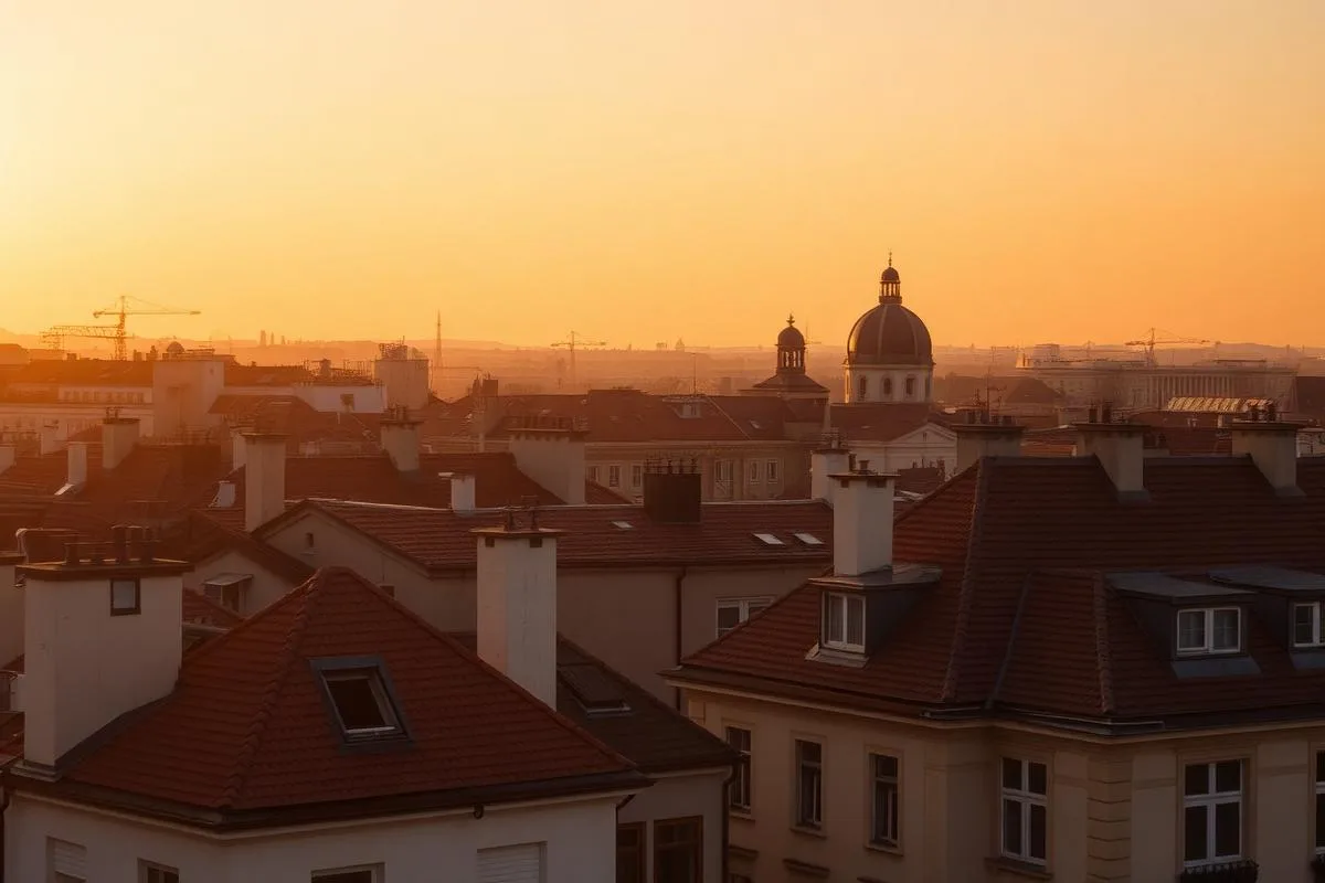 Wiener Dächer im warmen Abendlicht